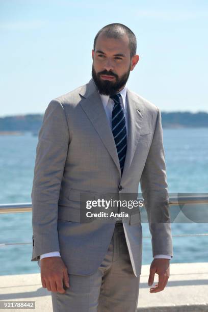 Actor Tom Cullen posing for a photocall on the occasion of the MipTV, International Television Programme Market, in Cannes on .