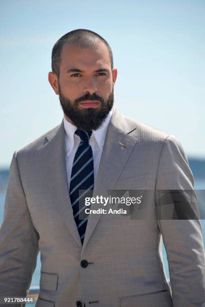 Actor Tom Cullen posing for a photocall on the occasion of the MipTV, International Television Programme Market, in Cannes on .