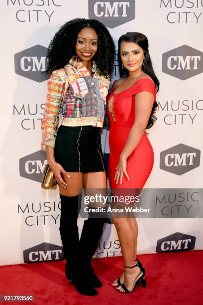 S Florabama cast members Candace Rice and Nilsa Prowant attend CMT's "Music City" premiere party on February 20, 2018 in Nashville, Tennessee.