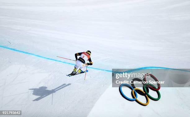 Victor Oehling Norberg of Sweden competes in the Freestyle Skiing Men's Ski Cross Seeding on day 12 of the PyeongChang 2018 Winter Olympic Games at...