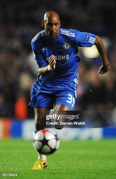Nicolas Anelka of Chelsea in action during the UEFA Champions League Group D match between Chelsea and Atletico Madrid at Stamford Bridge on October...
