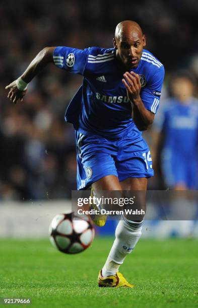 Nicolas Anelka of Chelsea in action during the UEFA Champions League Group D match between Chelsea and Atletico Madrid at Stamford Bridge on October...