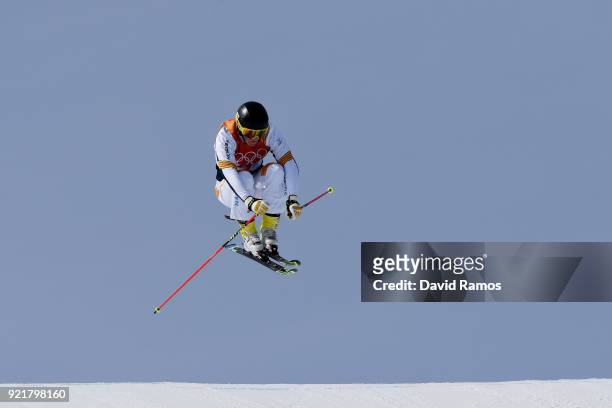 Victor Oehling Norberg of Sweden competes in the Freestyle Skiing Men's Ski Cross Seeding on day 12 of the PyeongChang 2018 Winter Olympic Games at...