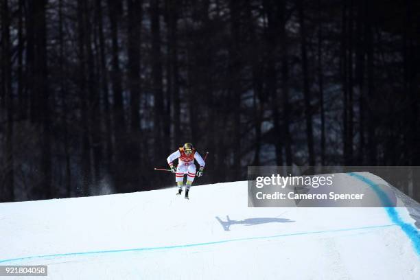 Christoph Wahrstoetter of Austria competes in the Freestyle Skiing Men's Ski Cross Seeding on day 12 of the PyeongChang 2018 Winter Olympic Games at...