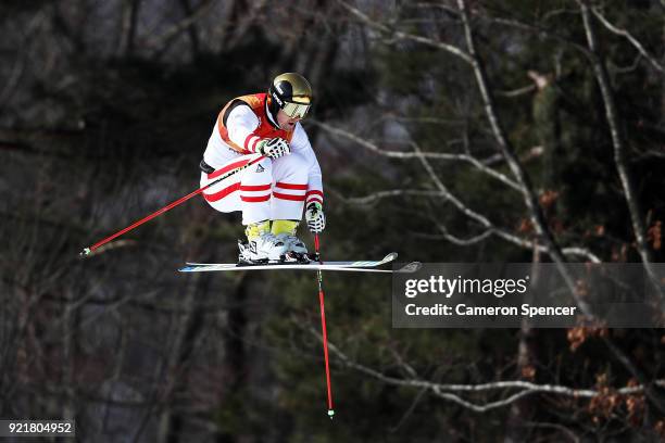 Christoph Wahrstoetter of Austria competes in the Freestyle Skiing Men's Ski Cross Seeding on day 12 of the PyeongChang 2018 Winter Olympic Games at...