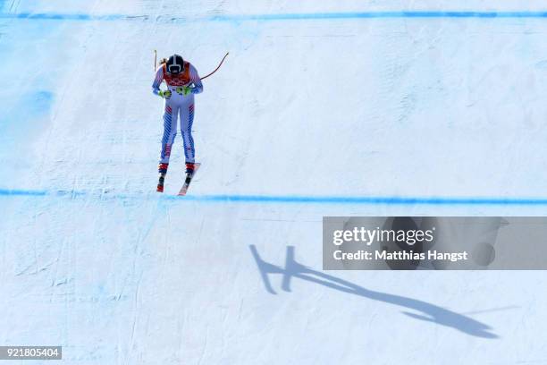 Laurenne Ross of the United States competes during the Ladies' Downhill on day 12 of the PyeongChang 2018 Winter Olympic Games at Jeongseon Alpine...