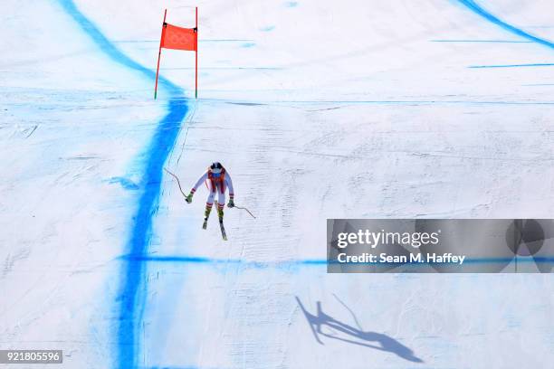 Ramona Siebenhofer of Austria competes during the Ladies' Downhill on day 12 of the PyeongChang 2018 Winter Olympic Games at Jeongseon Alpine Centre...