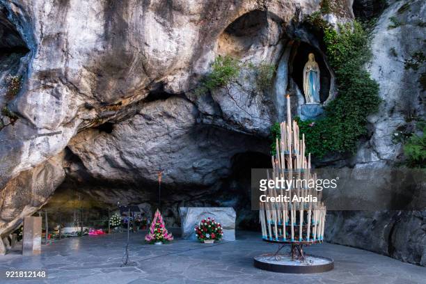 Lourdes . In 1858, the Virgin Mary appeared to Bernadette Soubirous in the Grotto of Massabielle .