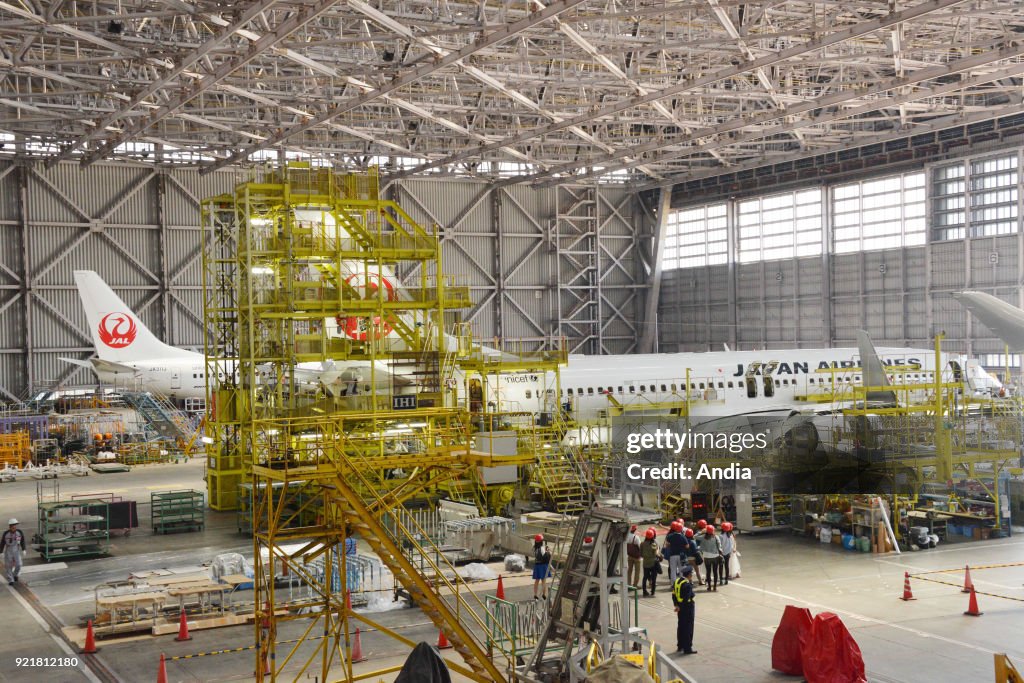 Japan Airlines maintenance hangar.