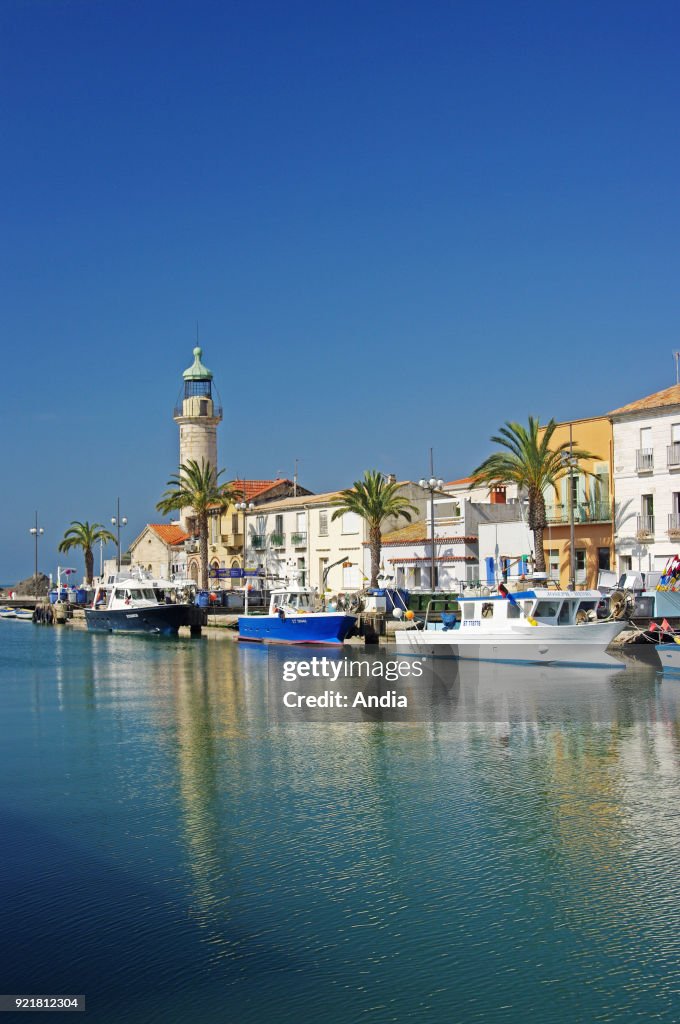 Fishing boats alongside the quay 'quai General de Gaulle'.