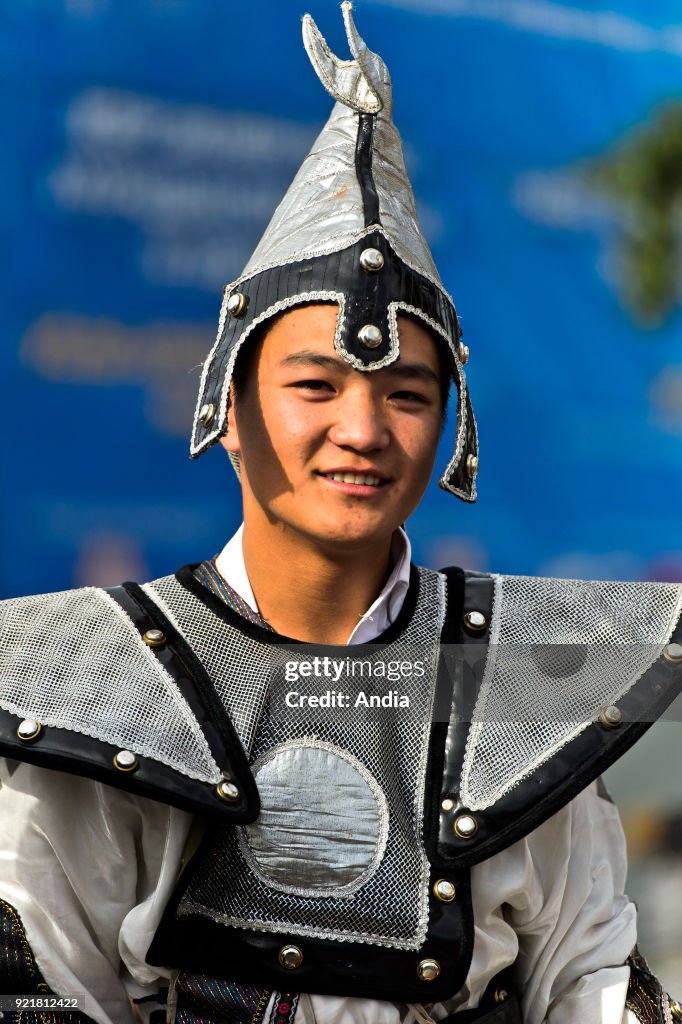 Traditional costumes on the occasion of the Naadam Festival.