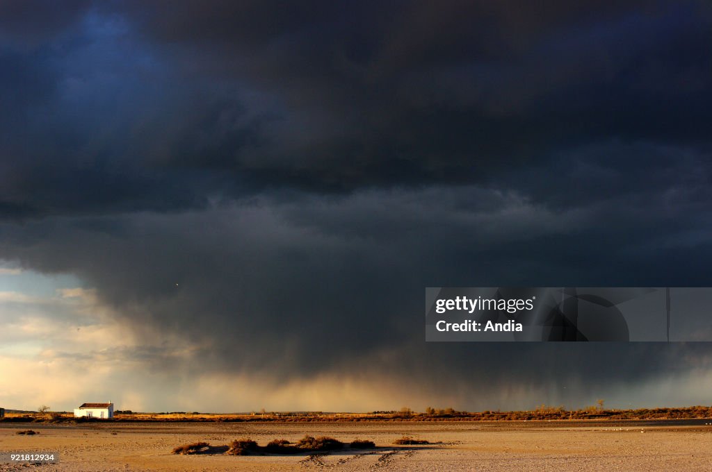 Stormy sky in Camargue.