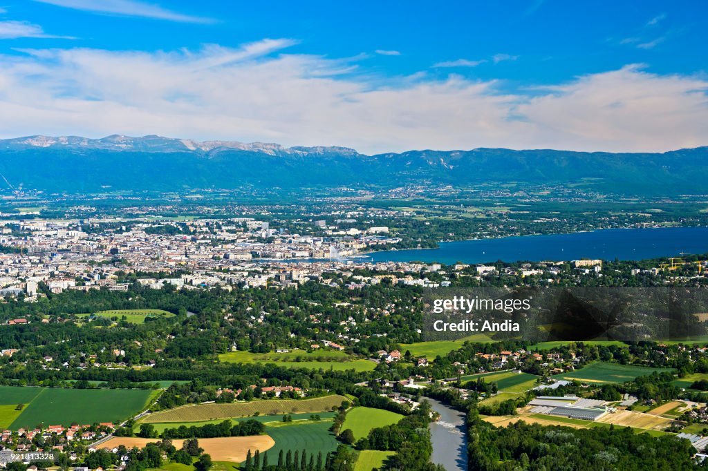 Panoramic view from the Saleve mountain.