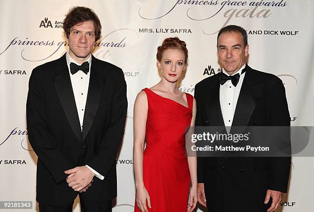 Writer Adam Rapp, dancer Gillian Murphy and actor Mandy Patinkin attend the 2009 Princess Grace Awards Gala at Cipriani 42nd Street on October 21,...