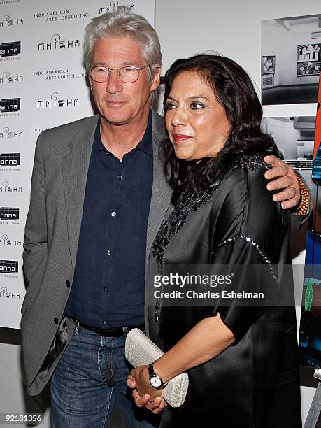 Actor Richard Gere and director Mira Nair attend a sneak preview screening of "Amelia" at The Museum of Modern Art on October 21, 2009 in New York...