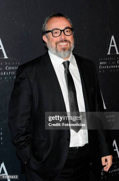 Director and President of the Spanish Academy of Cinema Alex de la Iglesia arrives at the Spanish Cinema Academy Gold Medal Award 2009 ceremony, at...