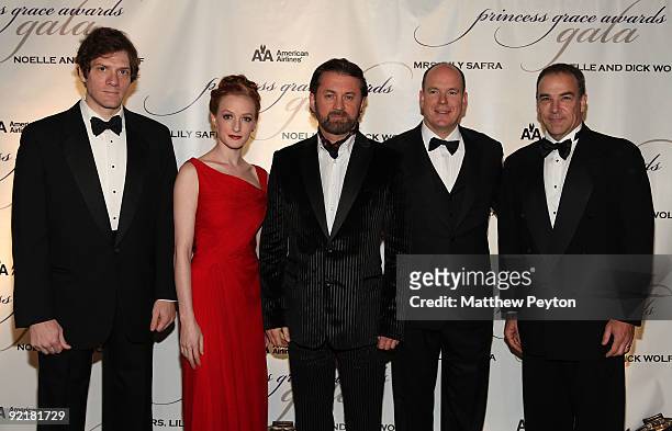 Writer Adam Rapp, dancer Gillian Murphy, Alex Soldier, HSH Prince Albert II of Monaco and actor Mandy Patinkin attend the 2009 Princess Grace Awards...