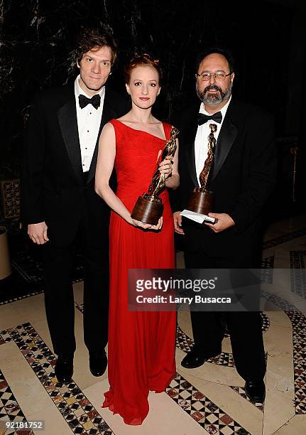 Writer Adam Rapp, dancer Gillian Murphy and Brian Kulick attend the 2009 Princess Grace Awards Gala at Cipriani 42nd Street on October 21, 2009 in...