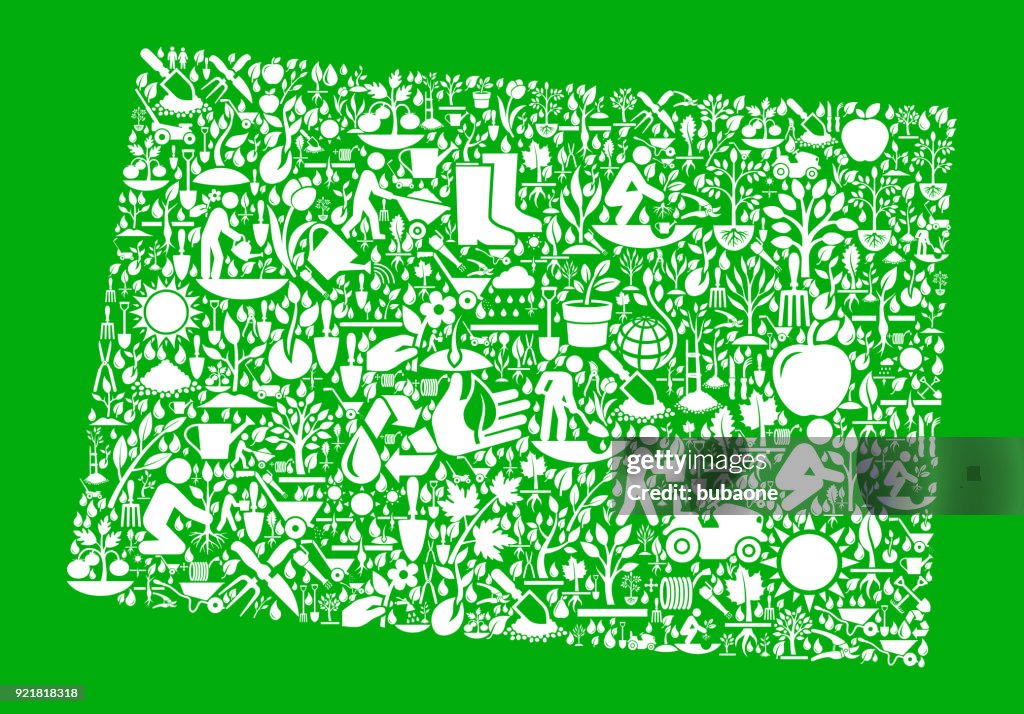 Colorado Garden and Gardening Vector Icon Pattern