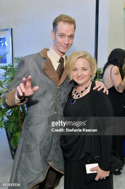 Actor Doug Jones and Laurie Jones attend the Costume Designers Guild Awards at The Beverly Hilton Hotel on February 20, 2018 in Beverly Hills,...