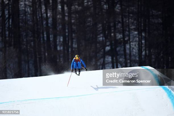 Siegmar Klotz of Italy competes in the Freestyle Skiing Men's Ski Cross Seeding on day 12 of the PyeongChang 2018 Winter Olympic Games at Phoenix...