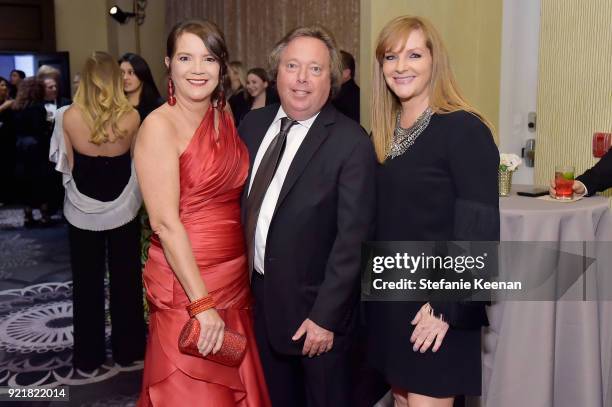 Model Peggy Bonapace, CEO of IMAX Corporation Richard Gelfond, and CDGA CMO of IMAX & CDGA EP Emeritus JL Pomeroy attend the Costume Designers Guild...