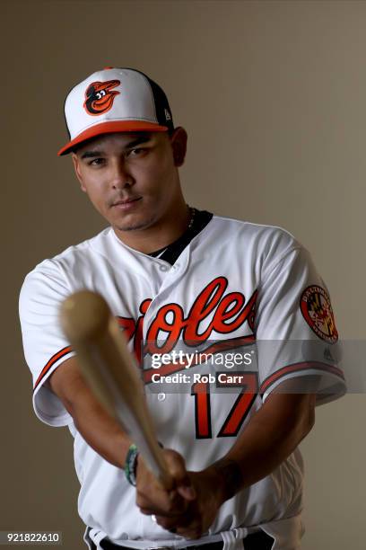 Ruben Tejada of the Baltimore Orioles poses for a photo during photo days at Ed Smith Stadium on February 20, 2018 in Sarasota, FL.