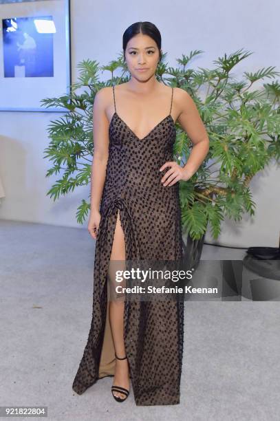 Host Gina Rodriguez attends the Costume Designers Guild Awards at The Beverly Hilton Hotel on February 20, 2018 in Beverly Hills, California.