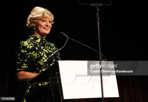Actress Martha Plimpton speaks at The Princess Grace Awards Gala at Cipriani 42nd Street on October 21, 2009 in New York City.