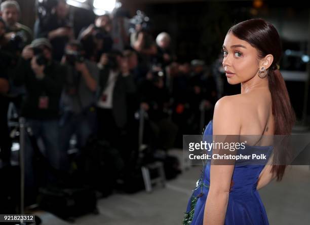 Actor Sarah Hyland attends the Costume Designers Guild Awards at The Beverly Hilton Hotel on February 20, 2018 in Beverly Hills, California.