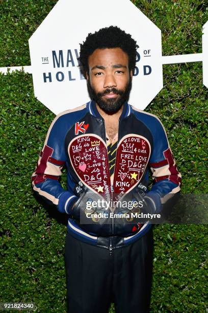 Donald Glover attends Esquire's 'Mavericks of Hollywood' Celebration presented by Hugo Boss on February 20, 2018 in Los Angeles, California.