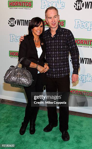 Singer Patty Smyth and John McEnroe attend the "Bon Jovi: When We Were Beautiful" New York premiere at the SVA Theater on October 21, 2009 in New...