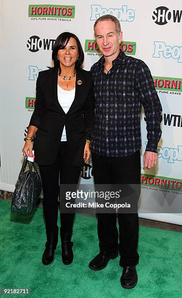 Singer Patty Smyth and professional tennis player John McEnroe attend the "Bon Jovi: When We Were Beautiful" New York premiere at the SVA Theater on...