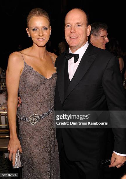 Charlene Wittstock and HSH Prince Albert II of Monaco attend The Princess Grace Awards Gala at Cipriani 42nd Street on October 21, 2009 in New York...