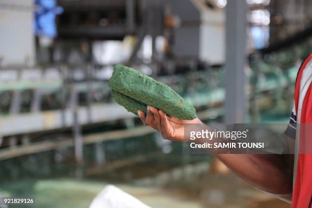 Raw cobalt is seen after a first transformation in a plant in Lubumbashi on February 16 before being exported mainly to China to be refined.The...