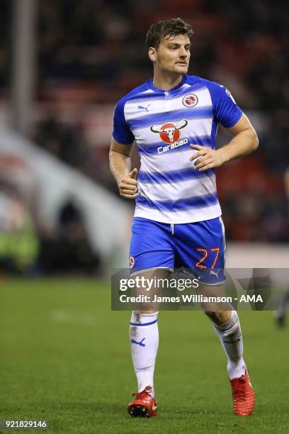 Chris Martin of Reading during the Sky Bet Championship match between Nottingham Forest and Reading at City Ground on February 20, 2018 in...