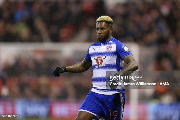 Leandro Bacuna of Reading during the Sky Bet Championship match between Nottingham Forest and Reading at City Ground on February 20, 2018 in...