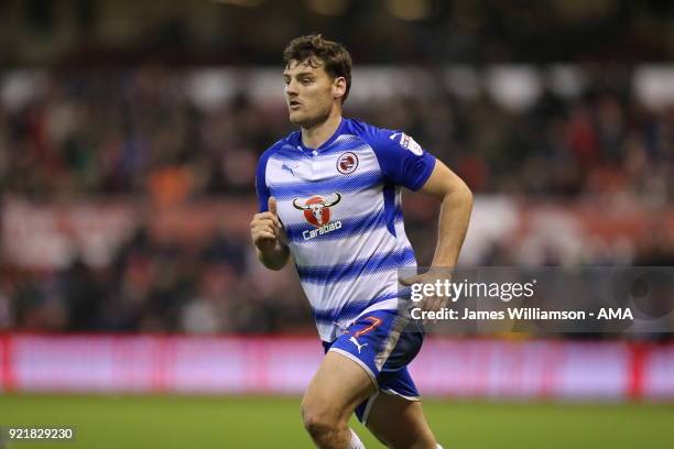 Chris Martin of Reading during the Sky Bet Championship match between Nottingham Forest and Reading at City Ground on February 20, 2018 in...