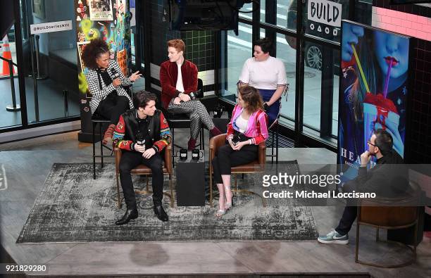 Actors Jasmine Mathews, James Scully, Brendan Scannell, Grace Victoria Cox and Melanie Field visit Build Studio to discuss the TV series "Heathers"...