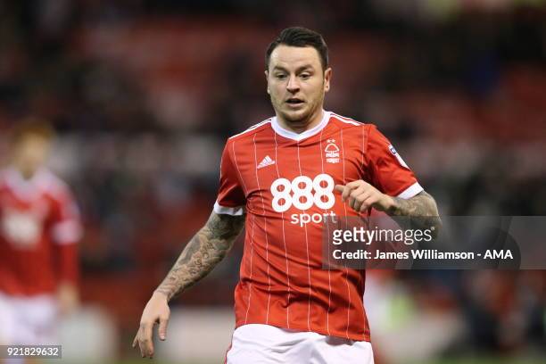 Lee Tomlin of Nottingham Forest during the Sky Bet Championship match between Nottingham Forest and Reading at City Ground on February 20, 2018 in...
