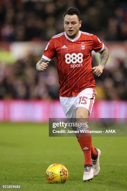 Lee Tomlin of Nottingham Forest during the Sky Bet Championship match between Nottingham Forest and Reading at City Ground on February 20, 2018 in...