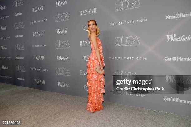 Actor Anna Camp, fashion detail, attends the Costume Designers Guild Awards at The Beverly Hilton Hotel on February 20, 2018 in Beverly Hills,...