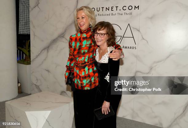 Honoree Joanna Johnston and actor Sally Field attend the Costume Designers Guild Awards at The Beverly Hilton Hotel on February 20, 2018 in Beverly...