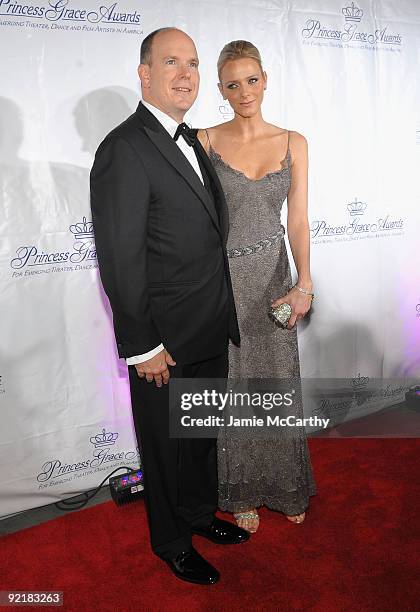 Prince Albert II of Monaco and Charlene Wittstock attend The Princess Grace Awards Gala at Cipriani 42nd Street on October 21, 2009 in New York City.