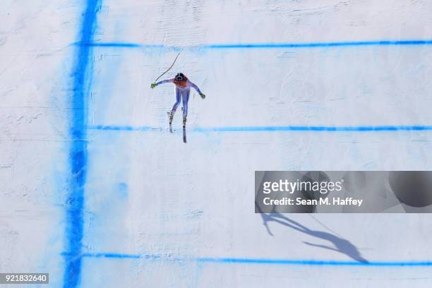 Alice McKennis of the United States competes during the Ladies' Downhill on day 12 of the PyeongChang 2018 Winter Olympic Games at Jeongseon Alpine...