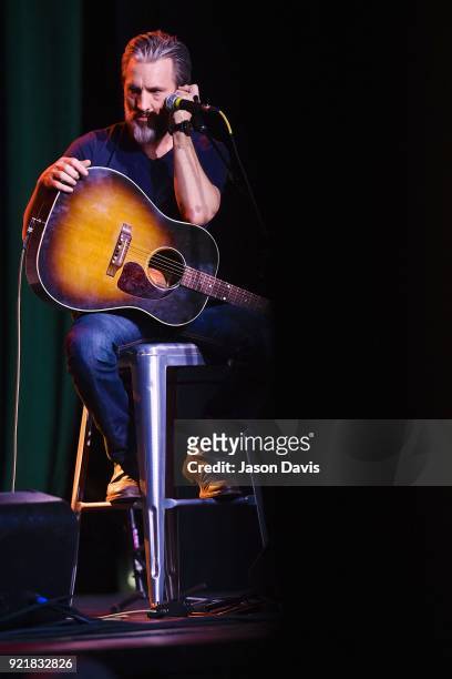 Singer/Songwriter Brett Warren performs onstage during the CMA Songwriters Series Celebrating CMA's 9th Annual Tripple Play Awards at Marathon Music...