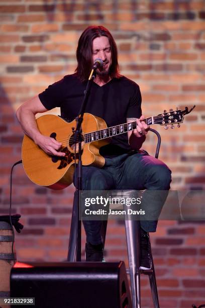 Singer/Songwriter Brad Warren performs onstage during the CMA Songwriters Series Celebrating CMA's 9th Annual Tripple Play Awards at Marathon Music...