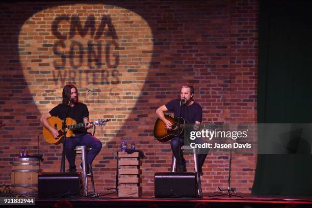 Singer/Songwriters Brad and Brett Warren perform onstage during the CMA Songwriters Series Celebrating CMA's 9th Annual Tripple Play Awards at...