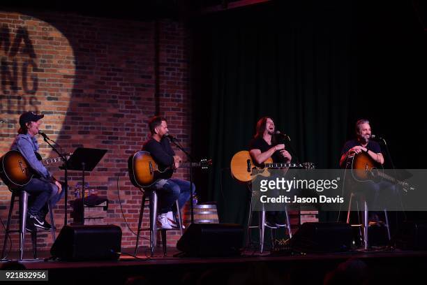 Singer/Songwriters Ross Copperman, Shane McAnally, Brad Warren and Brett Warren perform onstage during the CMA Songwriters Series Celebrating CMA's...