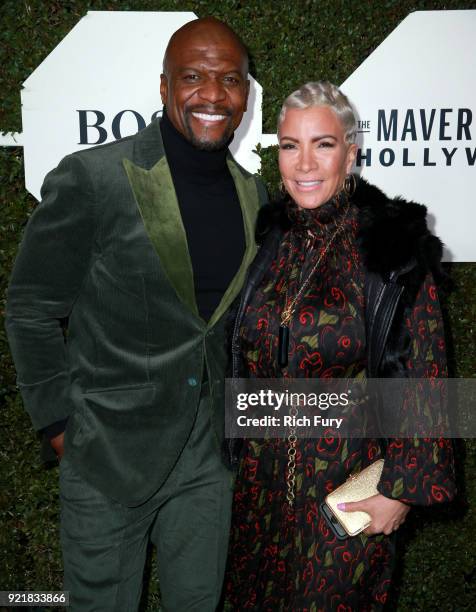 Terry Crews and Rebecca King-Crews attend the Esquire's Annual Maverick's of Hollywood at Sunset Tower on February 20, 2018 in Los Angeles,...